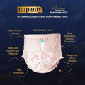 Nupanty Premium Disposable Period Panty with floral design, featuring Ultra Absorbent core, Disposable Tape, 360° Fit and Comfort, Feather Feel Material, 3 Way Protection, and keeps you Dry & Movable