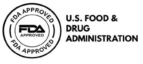 FDA approved seal logo next to the text 'U.S. FOOD & DRUG ADMINISTRATION' on a white background.