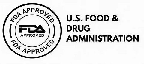 FDA approved seal logo next to the text 'U.S. FOOD & DRUG ADMINISTRATION' on a white background.