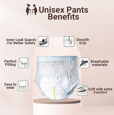 Lyfcare Classic Pull-Up Pants Adult Diapers |L Size| (Pack of 10)