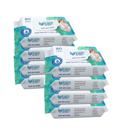 Lyfcarewellness Lyfcare Cleansing Baby Wipes Pack-of-8