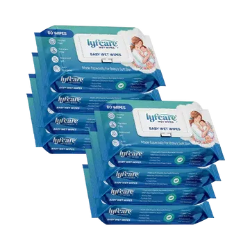 Lyfcare Baby Wet Wipes for Newborn with Lid - Alcohol-Free