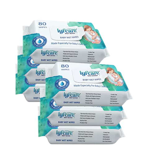 Lyfcarewellness Lyfcare Cleansing Baby Wipes Pack-of-6