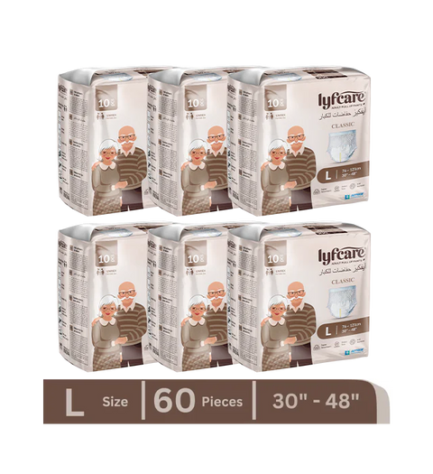 Lyfcare Classic Pull-Up Pant  Adult Diapers |L Size| (Pack of 60)