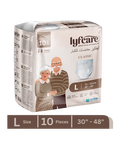 Lyfcarewellness lyfcare Classic Pull Up Pants Waist Size 38-48 Adult Diapers L-10 Pieces