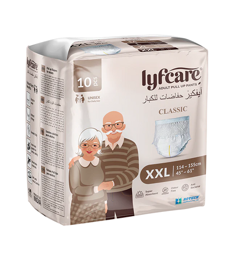 Lyfcare Classic Pull-Up Pants Adult Diapers |XXL Size| (Pack of 10)