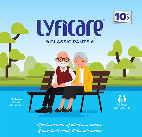 Lyficare Classic Pants | Waist Size (24-44 Inch) Adult Diapers - M  (20 Pieces)