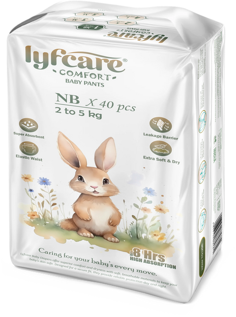 Lyfcare Baby Diaper Pull-Up Pants NB Size - Newborn Soft and Safe