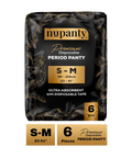 Nupanty period panty packaging with black and gold design on a white background