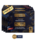 Packaging of Nupanty disposable period panties with promotional text on a white background