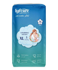 Pack of lyfcare baby pants with a blue and white design on a white background