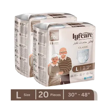 Lyfcare Classic Pull-Up Pants Adult Diapers |L Size| (Pack of 20)