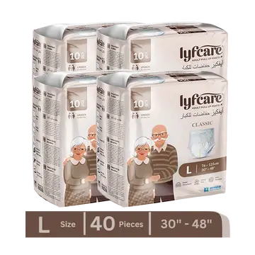 Lyfcare Classic Pull-Up Pants Adult Diapers |L Size| (Pack of 40)