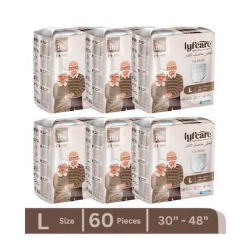Lyfcare Classic Pull-Up Pant  Adult Diapers |L Size| (Pack of 60)