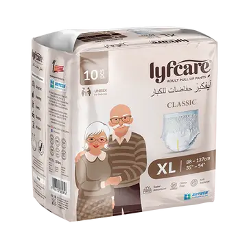 Lyfcare Classic Pull-Up Pants Adult Diapers |XL Size| (Pack of 10)