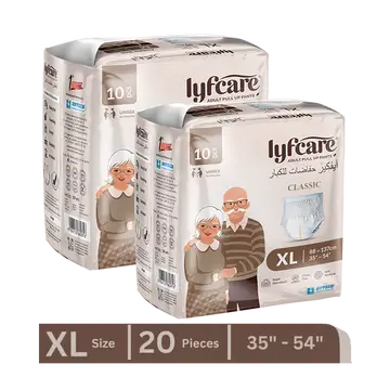 Lyfcare Classic Pull-Up Pants Adult Diapers |XL Size| (Pack of 20)
