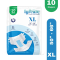 Lyfcarewellness lyfcare Classic Tape Style Unisex Waist Size 50-66 Inch Adult Diapers XL-10 Pieces
