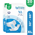 Lyfcarewellness lyfcare Classic Tape Style Unisex Waist Size 50-66 Inch Adult Diapers XL-20 Pieces