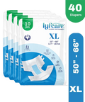 Packaging of lyfcare diapers with product details on a white background