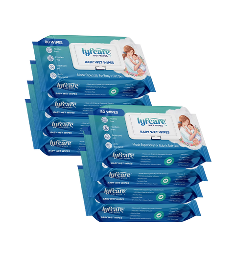 Lyfcarewellness Lyfcare Cleansing Baby Wipes Lid Pack-of-8
