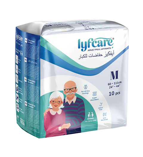 Lyfcarewellness lyfcare Pull Up Pants Waist Size 24-33 Inch Adult Diapers M-10 Pieces