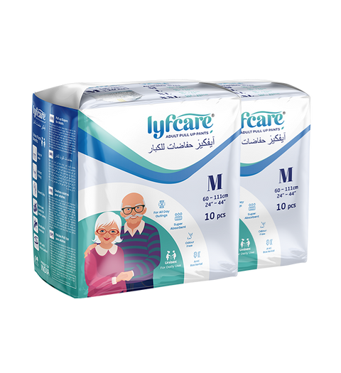 Lyfcare Pull-Up Pants | Waist Size (24-33 Inch) Adult Diapers - M  (20 Pieces)