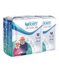 Pack of lyfcare adult pull-up pants on a white background