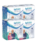 Packaging of lyfcare adult pull-up diapers on a white background