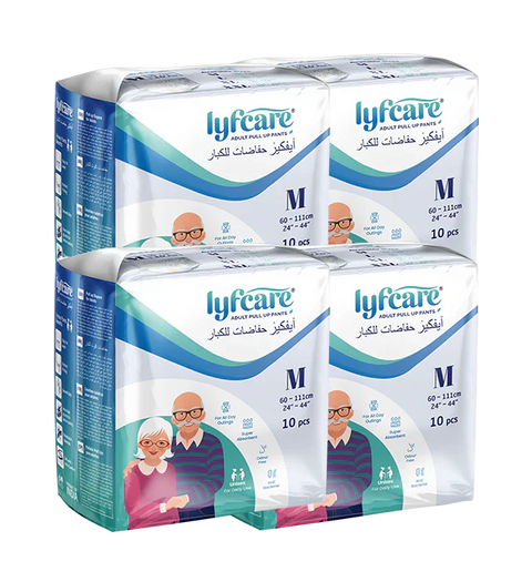 Lyfcarewellness lyfcare Pull Up Pants Waist Size 24-33 Inch Adult Diapers M-40 Pieces