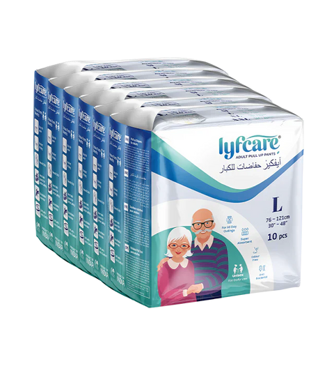 Lyfcarewellness lyfcare Pull Up Pants Waist Size 30-39 Inch Adult Diapers L-60 Pieces