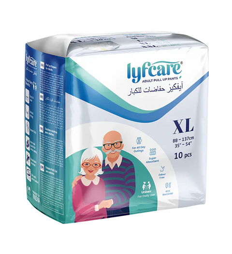 Lyfcarewellness lyfcare Pull Up Pants Waist Size 35-54 Inch Adult Diapers XL-10 Pieces
