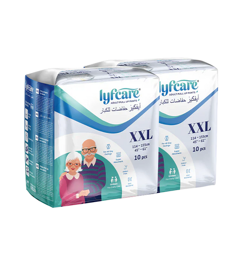 Lyfcarewellness lyfcare Pull Up Pants Waist Size 45-61 Inch Adult Diapers XXL-20 Pieces