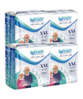 Packaging of lyfcare adult diapers in XXL size on a white background