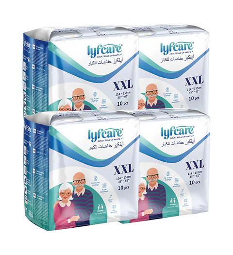 Lyfcarewellness lyfcare Pull Up Pants Waist Size 45-61 Inch Adult Diapers XXL-40 Pieces