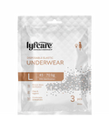 Pack of lyfcare disposable elastic underwear on a white background