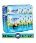Lyfcarewellness lyficare Classic Pants Waist Size 24-44 Inch Adult Diapers M-60 Pieces
