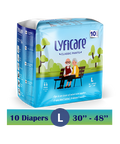 Lyfcarewellness lyficare Classic Pants Waist Size 30-48 Inch Adult Diapers L-10 Pieces