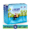 Lyfcarewellness lyficare Classic Pants Waist Size 30-48 Inch Adult Diapers L-20 Pieces