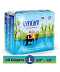 Lyfcarewellness lyficare Classic Pants Waist Size 30-48 Inch Adult Diapers L-20 Pieces