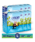 Lyfcarewellness lyficare Classic Pants Waist Size 30-48 Inch Adult Diapers L-60 Pieces