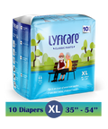 Lyfcarewellness lyficare Classic Pants Waist Size 35-54 Inch Adult Diapers XL-10 Pieces