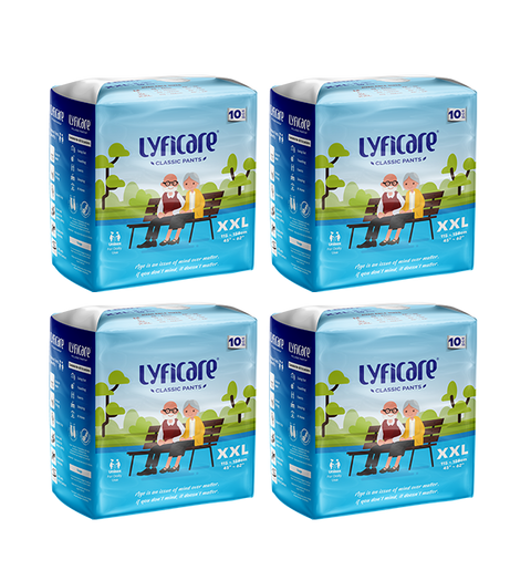 Lyficare Classic Pants | Waist Size (45-61 Inch) Adult Diapers - XXL  (40 Pieces)