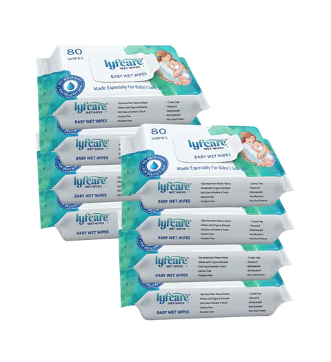 Lyfcarewellness Lyfcare Cleansing Baby Wipes Pack-of-8