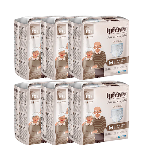Lyfcare Classic Pull-Up Pants Adult Diapers M Size Pack of 60