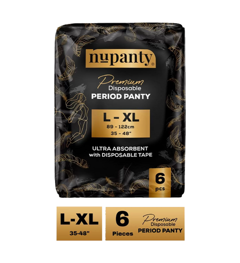 Nupanty Premium Ultra Absorbent Disposable Period Panty | L-XL Sanitary Pad (Pack of 6)