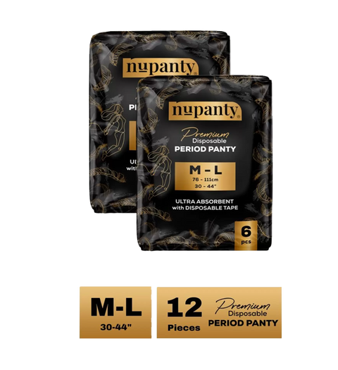 Nupanty Premium Ultra Absorbent Disposable Period Panty | M-L Sanitary Pad (Pack of 12)