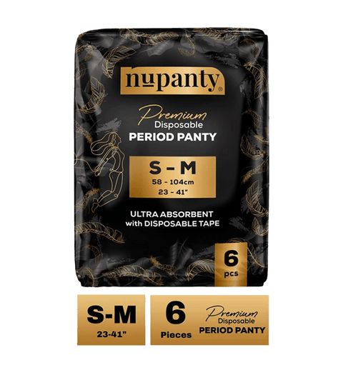 Nupanty Premium Ultra Absorbent Disposable Period Panty | S-M Sanitary Pad (Pack of 6)